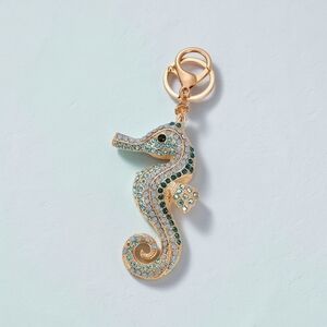 NEW*Keychain/Purse Charm-SEAHORSE. Blue, gold Lobster Clasp*NWT